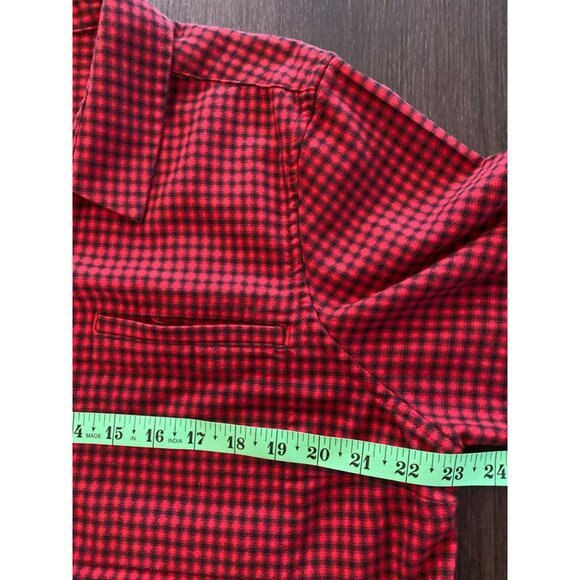 L.L. Bean Womens Red & Black Plaid Flannel Cotton Button-Down Shirt XL Petite - Picture 7 of 10